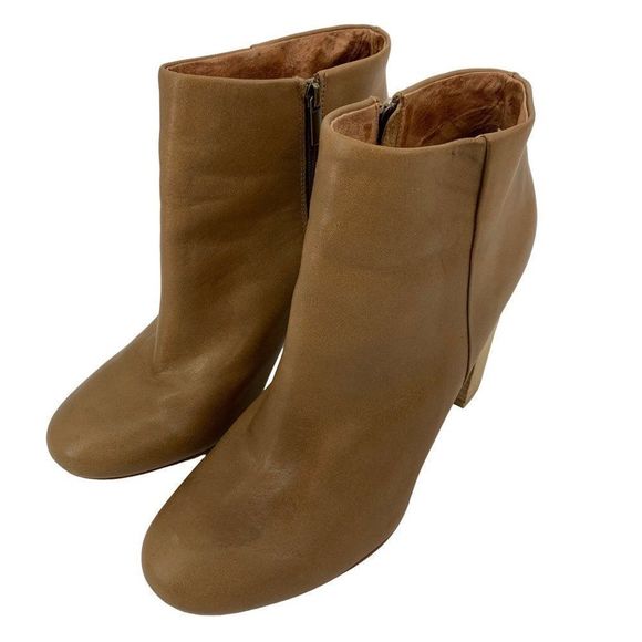 Womens Joie Size 2277 Booties Leather Zip Standed High Heel EUC 2277 Tan Sz 9 - Picture 8 of 12